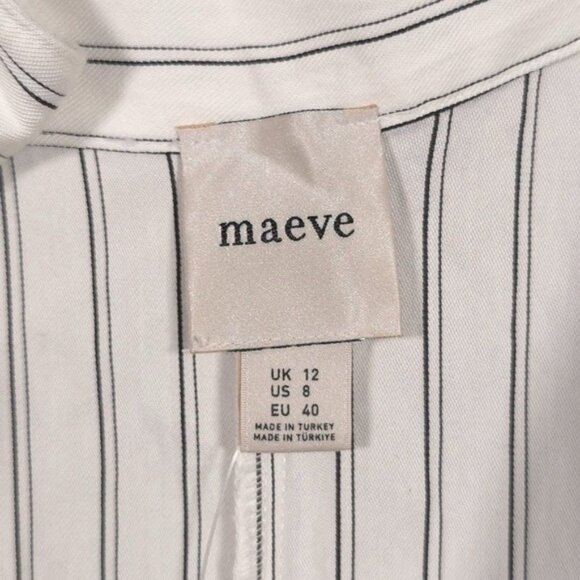 NWT Anthropologie Maeve Waders Wide-Leg Jumpsuit Size 8 Striped White - Picture 6 of 12